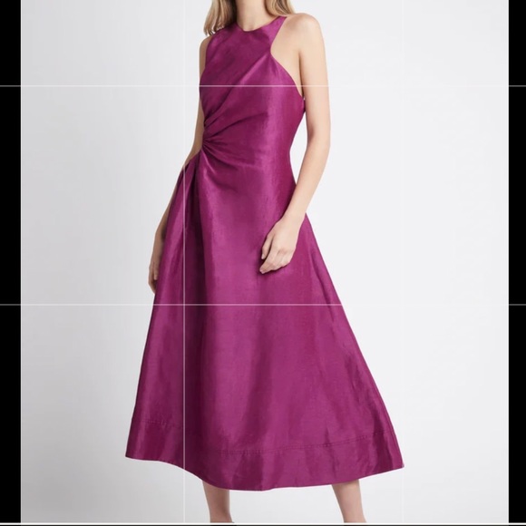 AJE Chateau Cut Out Dress in Fuchsia - Picture 4 of 10